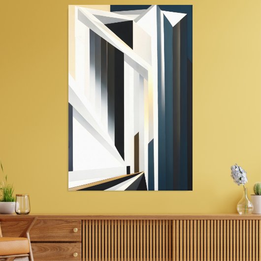 Abstract Building Canvas Afdruk (Insitu (Woonkamer))