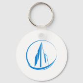 Abstract Building Peak Cityscape Circle Sleutelhanger (Voorkant)