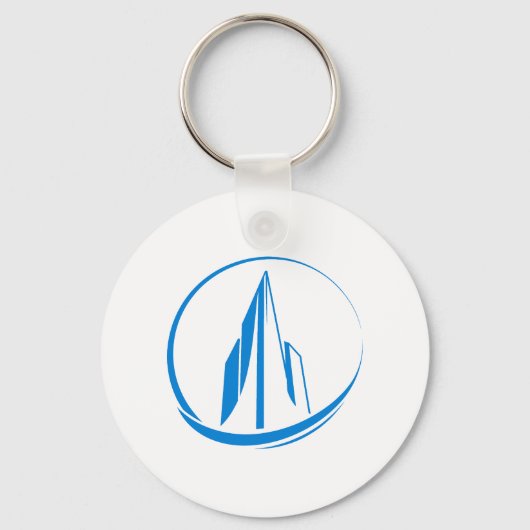 Abstract Building Peak Cityscape Circle Sleutelhanger (Voorkant)