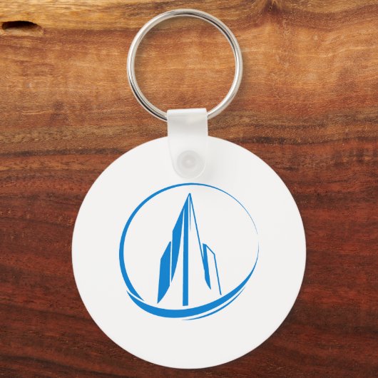 Abstract Building Peak Cityscape Circle Sleutelhanger (Voorkant)