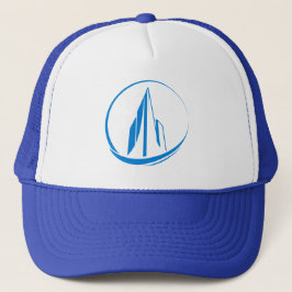 Abstract Building Peak Cityscape Circle Trucker Pet