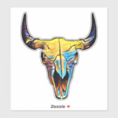 Abstract Bull Bovine Skull Art Sticker (Vel)