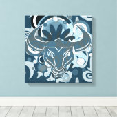 Abstract Bull V2 Wrapped Canvas Afdruk (Insitu (Houten vloer))
