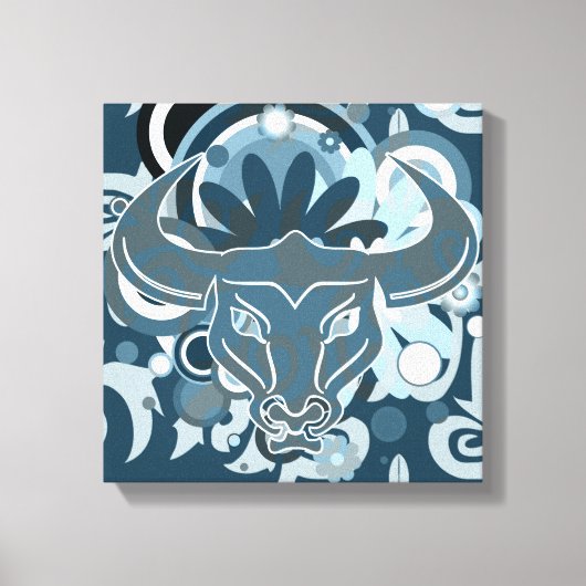 Abstract Bull V2 Wrapped Canvas Afdruk (Voorkant)