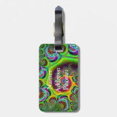 Abstract Bulls-eye-patroon Bagagelabel (Achterkant verticaal)