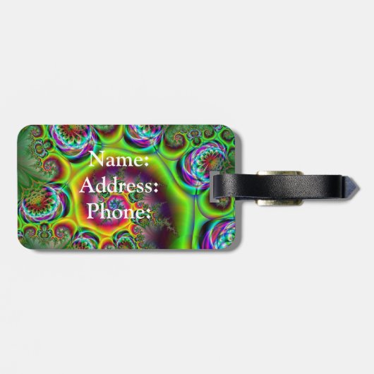 Abstract Bulls-eye-patroon Bagagelabel (Achterkant horizontaal)