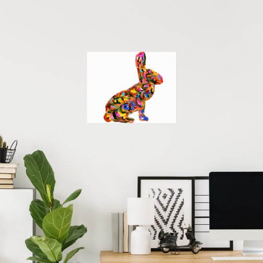 Abstract Bunny Poster (Thuiskantoor)