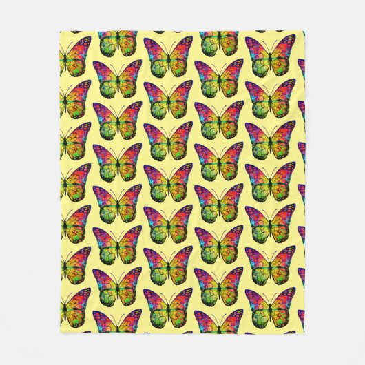 ABSTRACT BUTTERFLES FLEECE DEKEN (Voorkant)