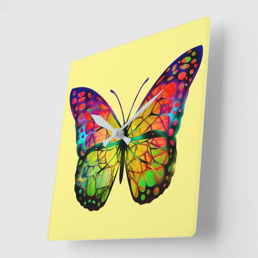 ABSTRACT BUTTERFLES VIERKANTE KLOK (Hoek)