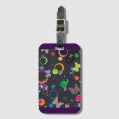 Abstract Butterflies and Geometric Circles Pattern Bagagelabel (Voorkant (verticaal))