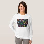 Abstract Butterflies and Geometric Circles Pattern T-shirt (Voorkant volledig)