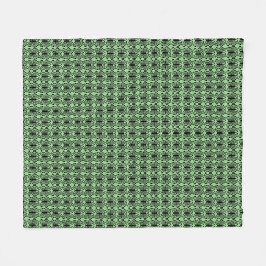 Abstract Butterfly Pattern Sage Green Fleece Deken (Voorkant (Horizontaal))
