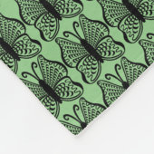 Abstract Butterfly Pattern Sage Green Fleece Deken (Hoek)