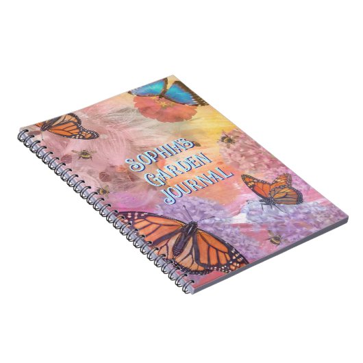 Abstract Butterfly Personalized Garden Journal Notitieboek (Rechterzijde)