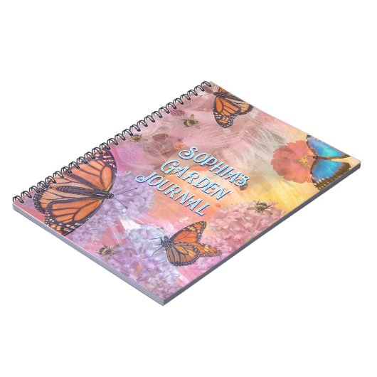 Abstract Butterfly Personalized Garden Journal Notitieboek (Linkerzijde)