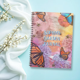 Abstract Butterfly Personalized Garden Journal Notitieboek