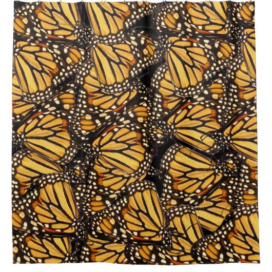 Abstract Butterfly Yellow en Black Shower Curtain Douchegordijn (Voorkant)