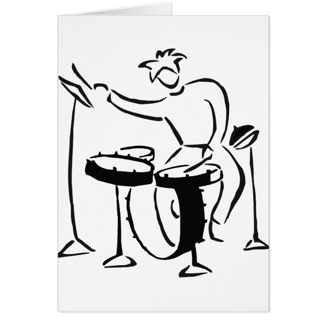 Abstract bw-schetsontwerp van de drummer van de tr (Voorkant)