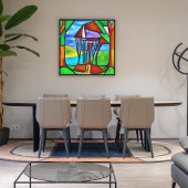 Abstract - Cabine in het bos Foto Afdruk