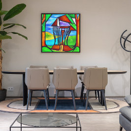 Abstract - Cabine in het bos Foto Afdruk