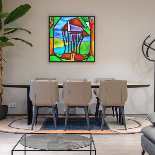 Abstract - Cabine in het bos Foto Afdruk