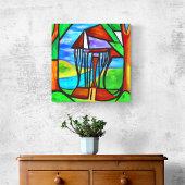 Abstract - Cabine in het bos Foto Afdruk