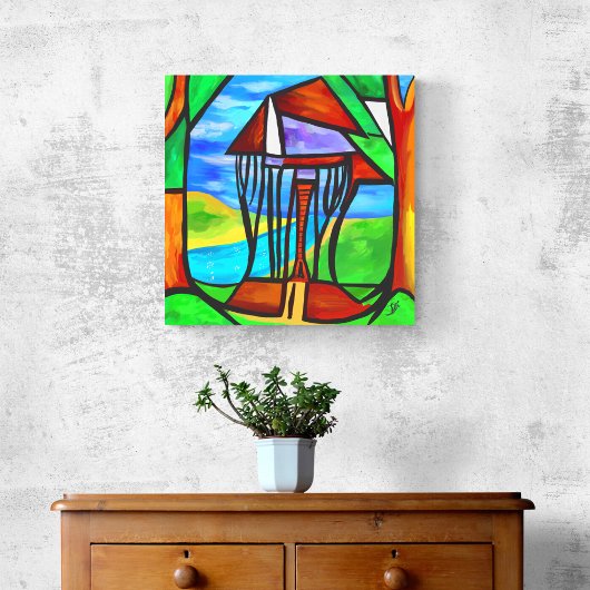 Abstract - Cabine in het bos Foto Afdruk