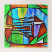 Abstract - Cabine in het bos Legpuzzel (Horizontaal)