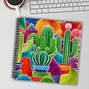 Abstract Cacti-vierkant Notitieboek