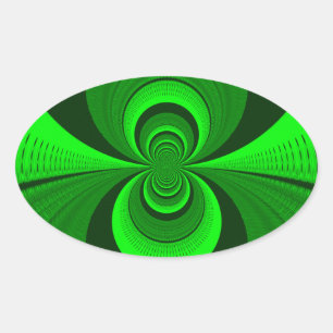 Abstract caleidoscooppatroon voor Bright Groovy Ovale Sticker