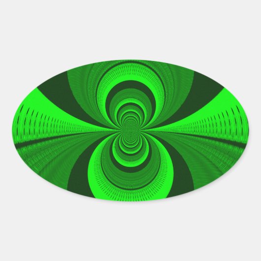 Abstract caleidoscooppatroon voor Bright Groovy Ovale Sticker (Voorkant)