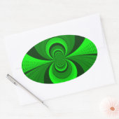 Abstract caleidoscooppatroon voor Bright Groovy Ovale Sticker (Envelop)