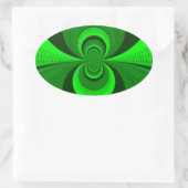 Abstract caleidoscooppatroon voor Bright Groovy Ovale Sticker (Tas)