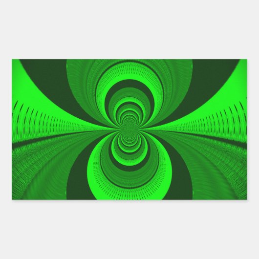 Abstract caleidoscooppatroon voor Bright Groovy Rechthoekige Sticker (Voorkant)