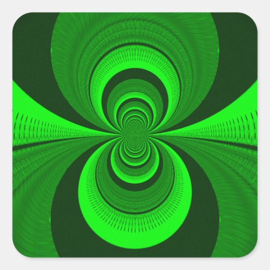Abstract caleidoscooppatroon voor Bright Groovy Vierkante Sticker (Voorkant)