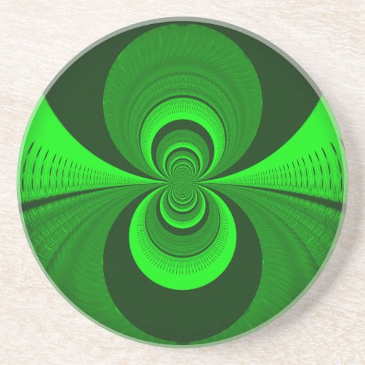 Abstract caleidoscooppatroon voor Bright Groovy Zandsteen Onderzetter (Voorkant)