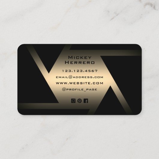 Abstract cameralens visitekaartje (Achterkant)