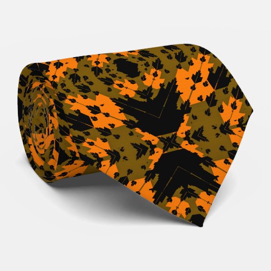 Abstract Camouflage Khaki Fractale Militaire Patro Stropdas (Opgerold)