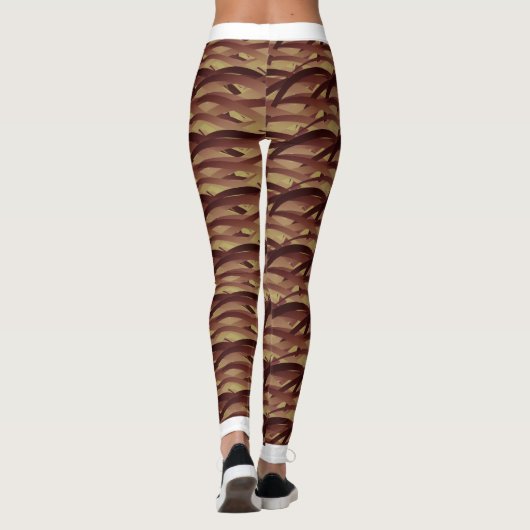 Abstract camouflagepatroon BRUIN Leggings (Achterkant)