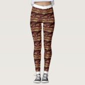 Abstract camouflagepatroon BRUIN Leggings (Voorkant)