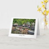 Abstract Canal Houseboot - Vermist je Kaart (Gele Bloem)