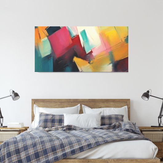 abstract canvas afdruk (Insitu (Slaapkamer))