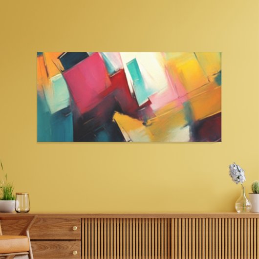 abstract canvas afdruk (Insitu (Woonkamer))