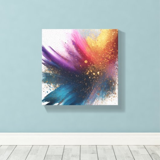 abstract canvas afdruk (Insitu (Houten vloer))