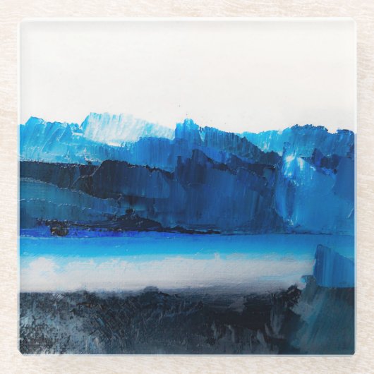 Abstract canvas: moderne kunsttextuur. glazen onderzetter (Voorkant)