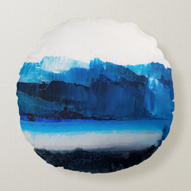 Abstract canvas: moderne kunsttextuur. rond kussen (Voorkant)