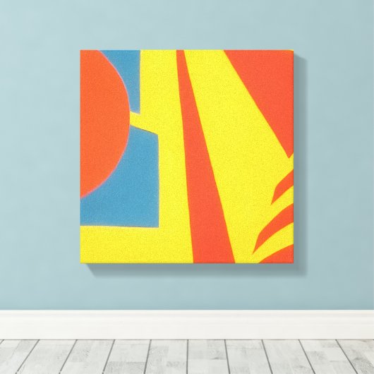 Abstract canvasprint Lemon Fire Canvas Afdruk (Insitu (Houten vloer))