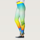 Abstract Caraïben Tropical Sky Seascape Scene Leggings (Links)