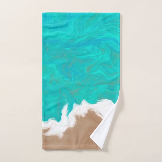 Abstract Caraïbisch Turquoise Zee Shores Beach Bad Handdoek (Handdoek)