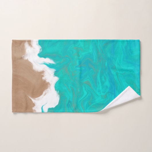 Abstract Caraïbisch Turquoise Zee Shores Beach Bad Handdoek (Handdoek)